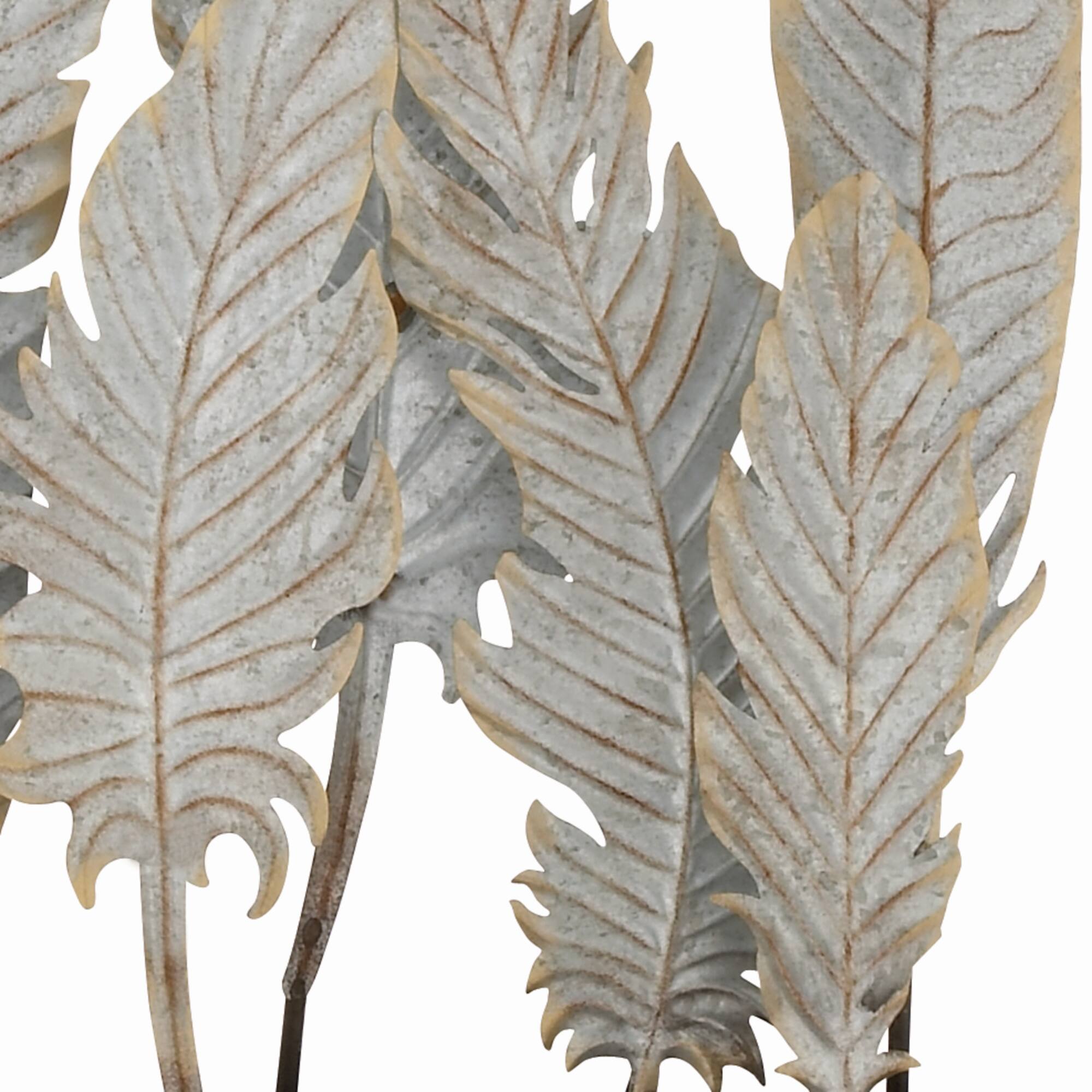 21" Gray Metal Contemporary Feather Sculpture